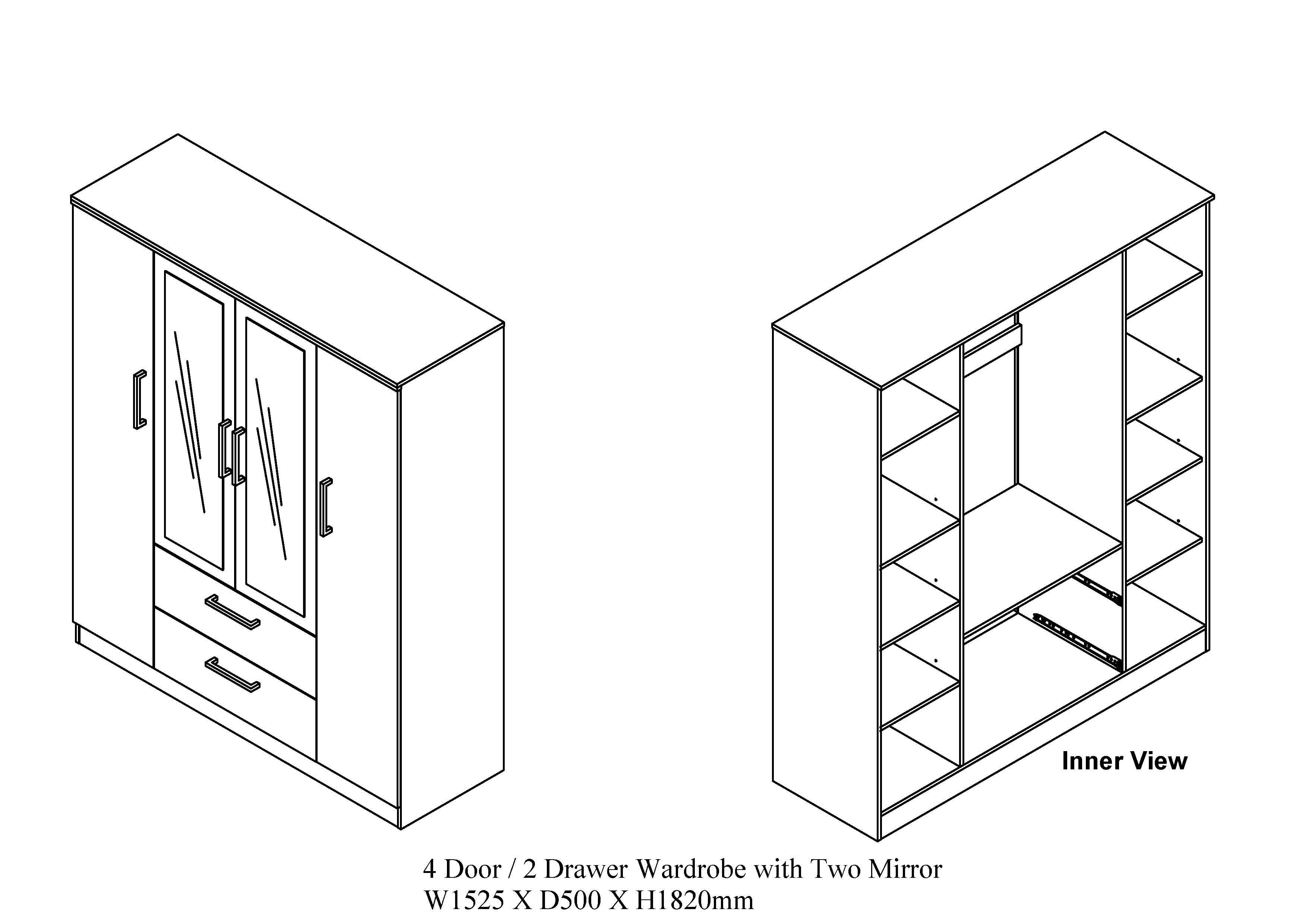 Idyll Wardrobe 4 door